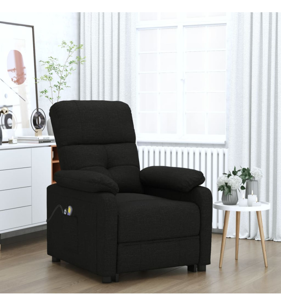 Fauteuil de massage Noir Tissu