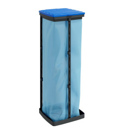 Porte-sacs poubelles 2 pcs noir et bleu 120 L PP