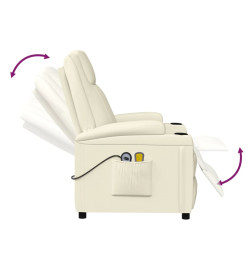 Fauteuil de massage Blanc crème Similicuir