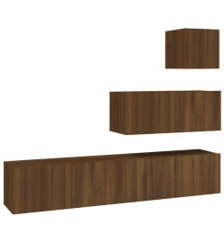 Ensemble de meubles TV 4 pcs Chêne marron Bois d'ingénierie