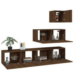 Ensemble de meubles TV 4 pcs Chêne marron Bois d'ingénierie