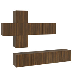 Ensemble de meubles TV 7 pcs Chêne marron Bois d'ingénierie