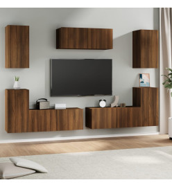 Ensemble de meubles TV 7 pcs Chêne marron Bois d'ingénierie