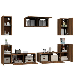 Ensemble de meubles TV 7 pcs Chêne marron Bois d'ingénierie