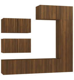 Ensemble de meubles TV 6 pcs Chêne marron Bois d'ingénierie