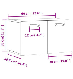 Armoire murale Sonoma gris 60x36,5x35 cm Bois d'ingénierie