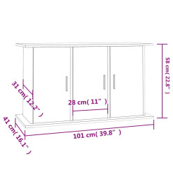 Support pour aquarium gris béton 101x41x58 cm bois d'ingénierie