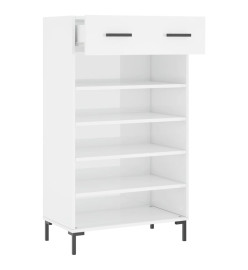 Armoire à chaussure Blanc brillant 60x35x105 cm Bois ingénierie