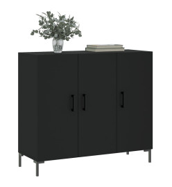 Buffet noir 90x34x80 cm bois d'ingénierie