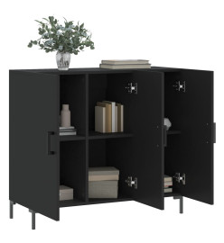 Buffet noir 90x34x80 cm bois d'ingénierie