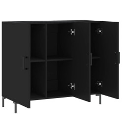 Buffet noir 90x34x80 cm bois d'ingénierie