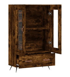 Buffet haut chêne fumé 69,5x31x115 cm bois d'ingénierie