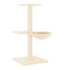 Arbre à chat avec griffoirs en sisal crème 72 cm