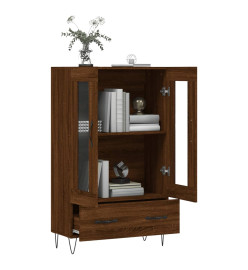 Buffet haut chêne marron 69,5x31x115 cm bois d'ingénierie