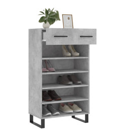 Armoire à chaussures gris béton 60x35x105 cm bois d'ingénierie