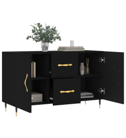 Buffet noir 100x36x60 cm bois d'ingénierie