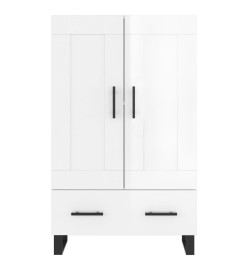 Buffet haut blanc brillant 69,5x31x115 cm bois d'ingénierie