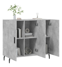 Buffet gris béton 90x34x80 cm bois d'ingénierie