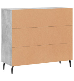 Buffet gris béton 90x34x80 cm bois d'ingénierie