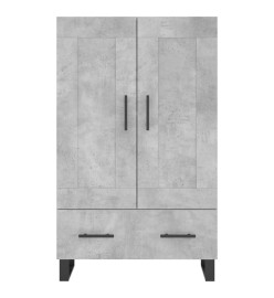 Buffet haut gris béton 69,5x31x115 cm bois d'ingénierie