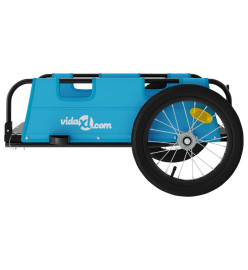 Remorque de vélo cargo bleu tissu oxford et fer