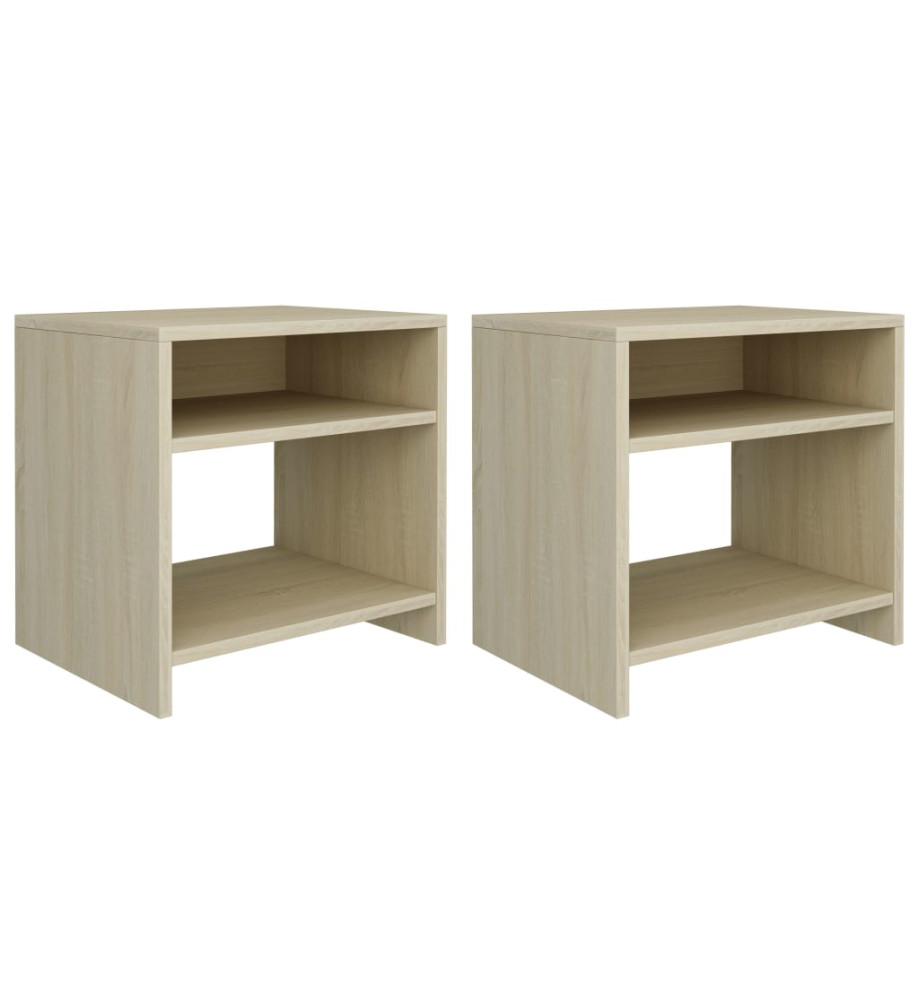 Tables de chevet 2pcs Chêne sonoma 40x30x40cm Bois d'ingénierie