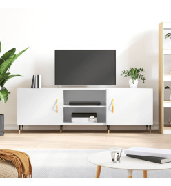 Meuble TV blanc 150x30x50 cm bois d'ingénierie