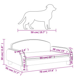 Lit pour chien cappuccino 70x45x30 cm similicuir