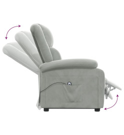 Fauteuil gris clair velours