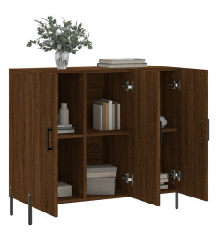 Buffet chêne marron 90x34x80 cm bois d'ingénierie