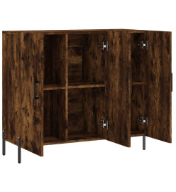 Buffet chêne fumé 90x34x80 cm bois d'ingénierie