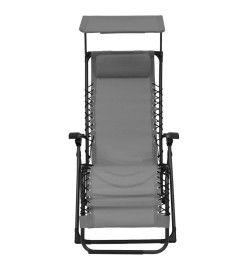 Chaise pliable de terrasse Textilène Gris