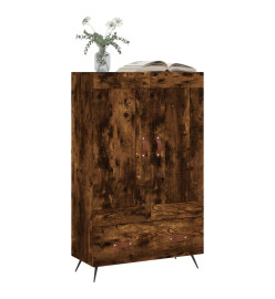 Buffet haut chêne fumé 69,5x31x115 cm bois d'ingénierie