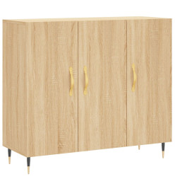 Buffet chêne sonoma 90x34x80 cm bois d'ingénierie