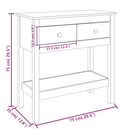 Table console 75x35x75 cm Bois massif de pin