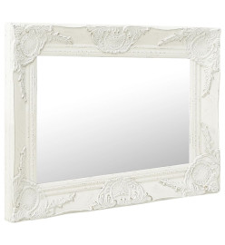 Miroir mural style baroque 50x40 cm Blanc