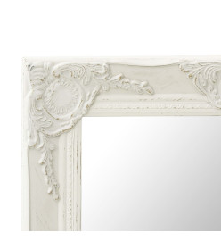 Miroir mural style baroque 50x40 cm Blanc