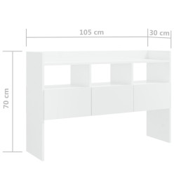 Buffet Blanc brillant 105x30x70 cm Aggloméré