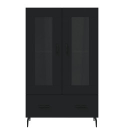 Buffet haut noir 69,5x31x115 cm bois d'ingénierie