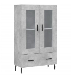 Buffet haut gris béton 69,5x31x115 cm bois d'ingénierie