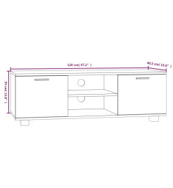 Meuble TV Blanc 120x40,5x35 cm Bois d'ingénierie