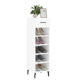 Armoire à chaussure Blanc brillant 30x35x105 cm Bois ingénierie