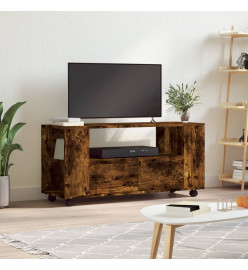 Meuble TV chêne fumé 102x34,5x43 cm bois d'ingénierie