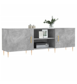 Meuble TV gris béton 150x30x50 cm bois d'ingénierie