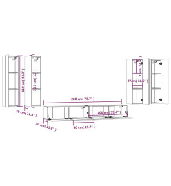 Ensemble de meubles TV 6 pcs Blanc brillant Bois d'ingénierie