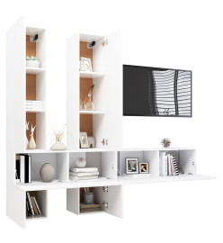 Ensemble de meuble TV 6 pcs Blanc Aggloméré