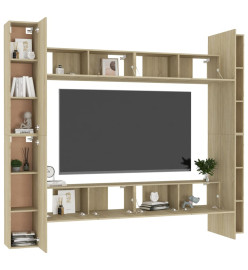 Ensemble de meubles TV 8 pcs Chêne sonoma Aggloméré