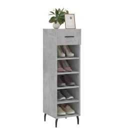 Armoire à chaussures gris béton 30x35x105 cm bois d'ingénierie