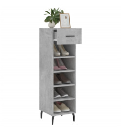 Armoire à chaussures gris béton 30x35x105 cm bois d'ingénierie