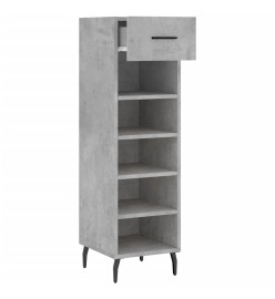 Armoire à chaussures gris béton 30x35x105 cm bois d'ingénierie